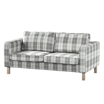 Poťah na sedačku Karlstad (nerozkladací, 2-miestny, krátky), sivo - biele káro, 165 x 89 x 64 cm, Edinburg, 115-79