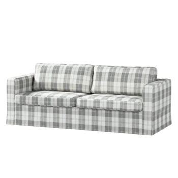 Poťah na sedačku Karlstad (nerozkladáci, 3-miestný, dlhý), sivo - biele káro, 224 x 89 x 64 cm, Edinburg, 115-79