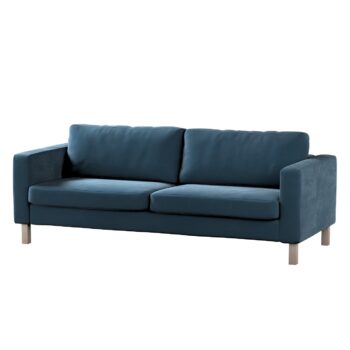 Poťah na sedačku Karlstad (nerozkladací, 3-miestny, krátky), Petroliumsblå, 204 x 89 x 64 cm, Velvet, 704-16