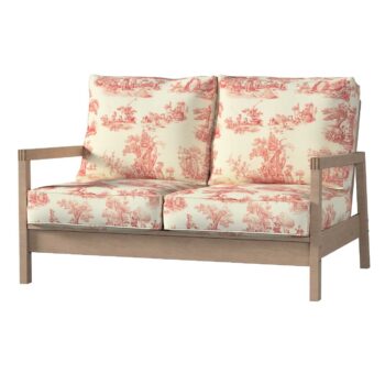 Poťah na sedačku Lillberg (nerozkladacia, pre 2 osoby), bordový vzor na svetlobéžovom podklade, Poťah na sedačku Lillberg - pre 2 osoby, Avinon, 132-15