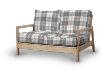 Poťah na sedačku Lillberg (nerozkladacia, pre 2 osoby), sivo - biele káro, Poťah na sedačku Lillberg - pre 2 osoby, Edinburg, 115-79