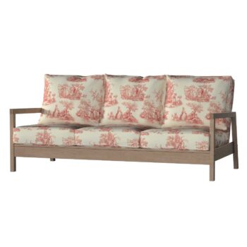 Poťah na sedačku Lillberg (nerozkladacia, pre 3 osoby), bordový vzor na svetlobéžovom podklade, Poťah na sedačka Lillberg - pre 3 osoby, Avinon, 132-15