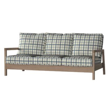 Poťah na sedačku Lillberg (nerozkladacia, pre 3 osoby), modré káro na svetlobéžoom podklade, Poťah na sedačka Lillberg - pre 3 osoby, Avinon, 131-66