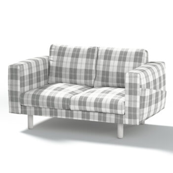 Poťah na sedačku Norsborg (pre 2 osoby), sivo - biele káro, Poťah na sedačku Norsborg (pre 2 osoby), Edinburg, 115-79