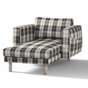 Poťah na sedačku Norsborg s podrúčkami, čierno - biele káro, Poťah na sedačku Norsborg s podrúčkami, Edinburg, 115-74