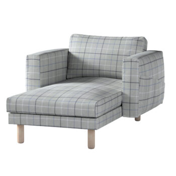 Poťah na sedačku Norsborg s podrúčkami, šedo - modré káro, Poťah na sedačku Norsborg s podrúčkami, Edinburg, 703-18