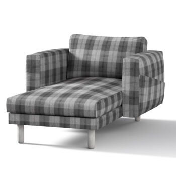 Poťah na sedačku Norsborg s podrúčkami, sivo - grafitové káro, Poťah na sedačku Norsborg s podrúčkami, Edinburg, 115-75