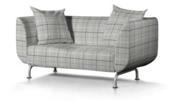 Poťah na sedačku Stromstad (pre 2 osoby), šedo - modré káro, Poťah na sedačku Stromstad pre 2-os., Edinburg, 703-18