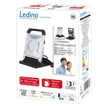 Pracovný reflektor LED Griesheim, 50 W, stmievateľný