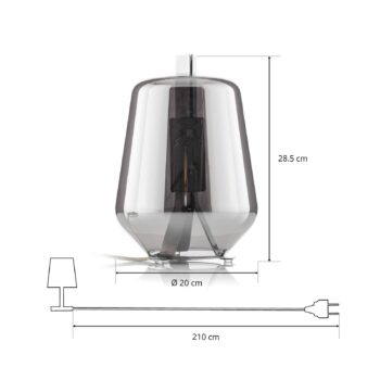 Prandina Luisa T1 stolová lampa chróm/zrkadlo