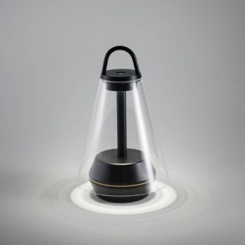 Prandina Shuttle stolová LED lampa IP44 čierna