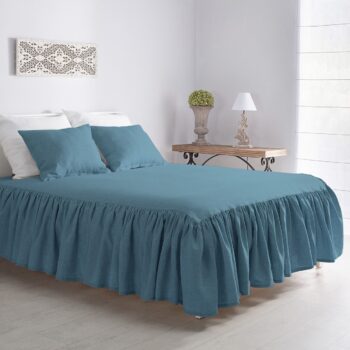 Prehoz Linen Frilly 160x210cm šedý a modrý, 160 x 210 cm