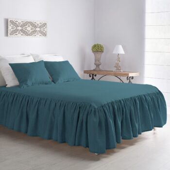 Prehoz Linen Frilly 160x210cm smaragdový, 160 x 210 cm