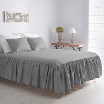 Prehoz Linen Frilly 160x210cm svetlo šedý, 160 x 210 cm