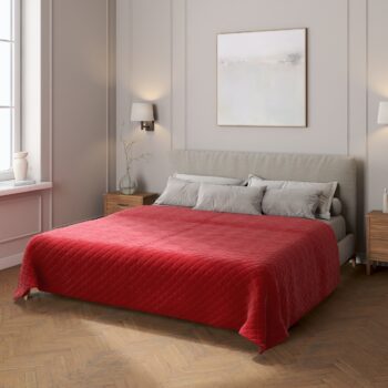 Prehoz prešívaný do kosoštvorcov, Rød, Velvet, 704-15