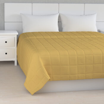 Prehoz prešívaný do štvorcov, matná žltá, Cotton Panama, 702-41
