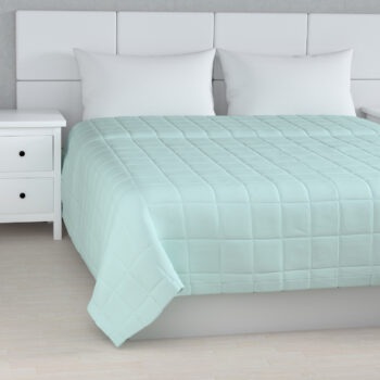 Prehoz prešívaný do štvorcov, pastelovo belasá, Cotton Panama, 702-10