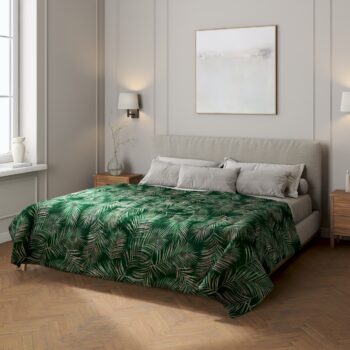 Prehoz  s pozdĺžným prešívaním, Naturhvid med print, Velvet, 704-21