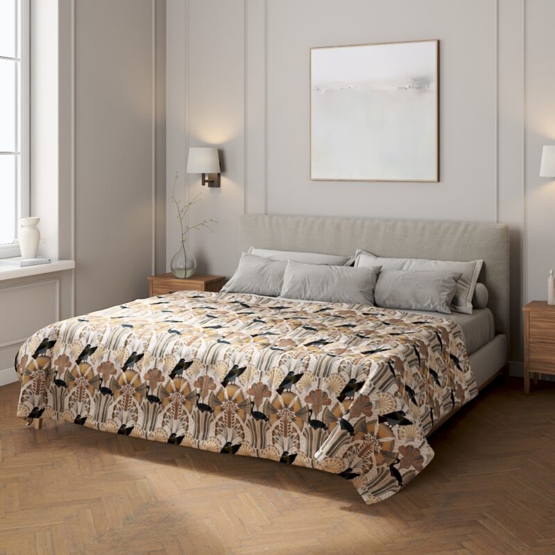 Prehoz s pozdĺžným prešívaním, béžovo-hnedá, Eden, 144-25 Prehoz s pozdĺžným prešívaním, béžovo-hnedá, Eden, 144-25