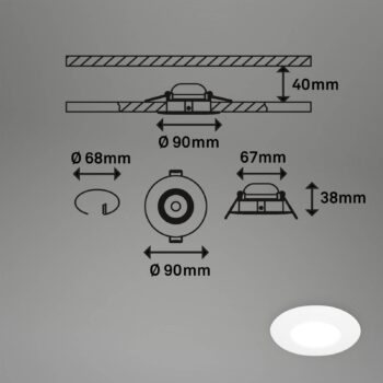 Prídavné LED svetlo 7598 sada 3 kusov CTS biela