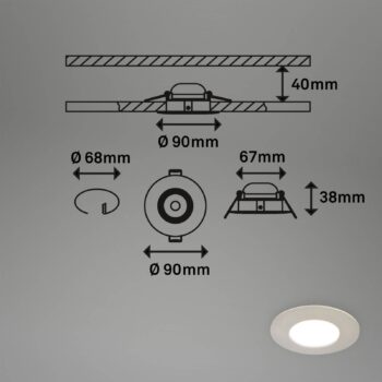 Prídavné LED svetlo 7598 sada 3ks CTS nikel matná