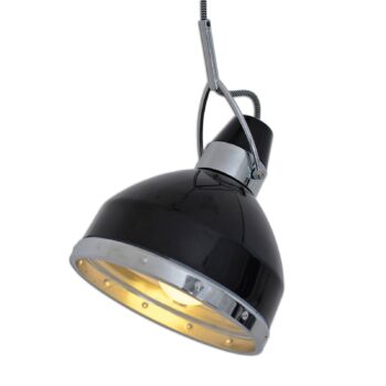 Priemyselne navrhnutá závesná lampa Britta čierna