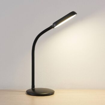Prios LED dobíjacia stolová lampa Opira, čierna, USB, dotykový stmievač