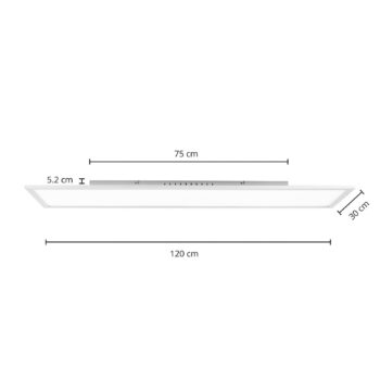 Prios LED panel Gelora, CCT, 120 cm x 30 cm, diaľkové ovládanie