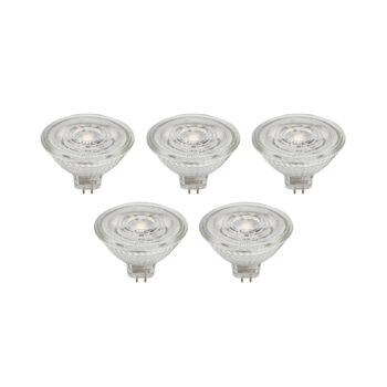 Prios LED reflektor GU5.3 4,3W 345lm 36° číry 840 sada 5 ks