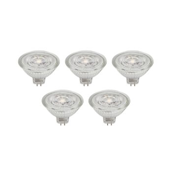 Prios LED reflektor GU5.3 4,9W 500lm 36° číry 827 sada 5 ks