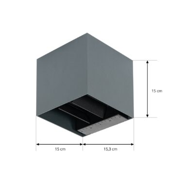 Prios LED solárne nástenné svietidlo Lius, výška 15 cm, senzor pohybu