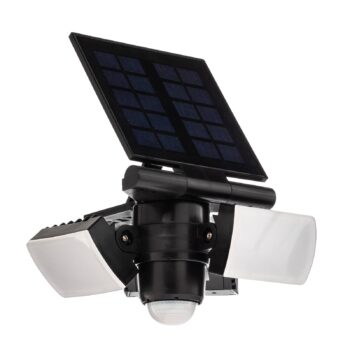 Prios LED solárne nástenné svietidlo Wrenley, čierne, senzor