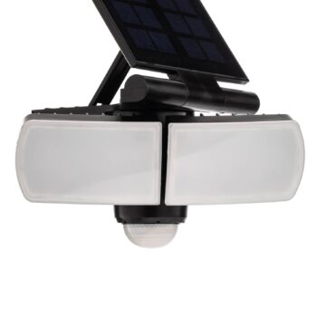 Prios LED solárne nástenné svietidlo Wrenley, čierne, senzor