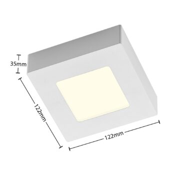 Prios LED stropné svietidlo Alette, biele, 12,2 cm, stmievateľné