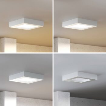 Prios LED stropné svietidlo Alette, biele, 17,2 cm, stmievateľné