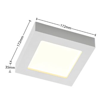 Prios LED stropné svietidlo Alette, biele, 17,2 cm, stmievateľné