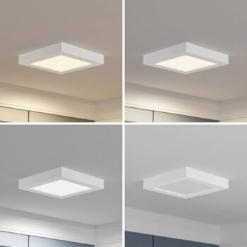 Prios LED stropné svietidlo Alette, biele, 22,7 cm, 18 W, stmievateľné