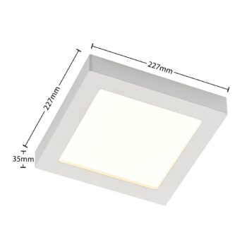 Prios LED stropné svietidlo Alette, biele, 22,7 cm 24W, stmievateľné