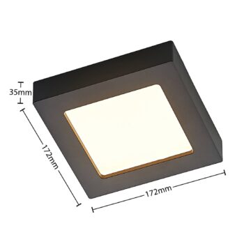 Prios LED stropné svietidlo Alette, čierne, 12 W, CCT, stmievateľné