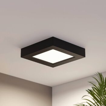Prios LED stropné svietidlo Alette, čierne, 12 W, CCT, stmievateľné