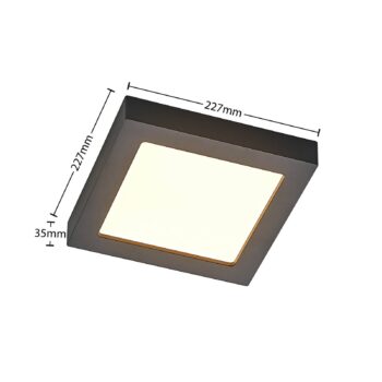 Prios LED stropné svietidlo Alette, čierne, 18 W, CCT, stmievateľné