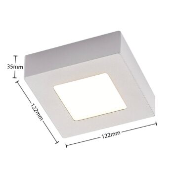 Prios LED stropné svietidlo Alette, strieborné, 12,2 cm, stmievateľné