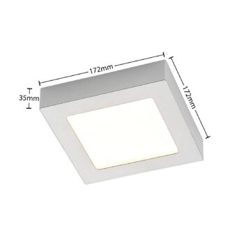 Prios LED stropné svietidlo Alette, strieborné, 17,2 cm, stmievateľné