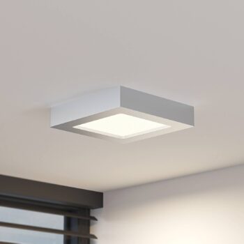 Prios LED stropné svietidlo Alette, strieborné, 17,2 cm, stmievateľné