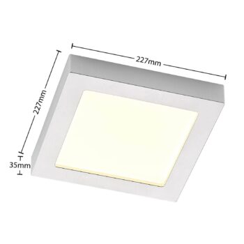 Prios LED stropné svietidlo Alette, strieborné, 22,7 cm, 18 W, stmievateľné