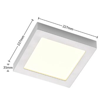 Prios LED stropné svietidlo Alette, strieborné, 22,7 cm, 24 W, stmievateľné