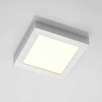 Prios LED stropné svietidlo Alette, strieborné, 22,7 cm, 24 W, stmievateľné
