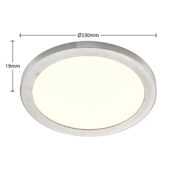Prios LED stropné svietidlo Aureka, Ø 33 cm, strieborná, kov