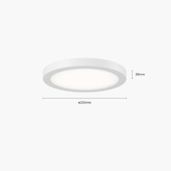 Prios LED stropné svietidlo Aureka, detektor pohybu, Ø 23 cm, biela