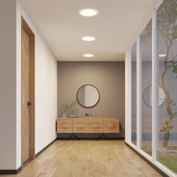 Prios LED stropné svietidlo Aureka, sada 2 ks, senzor, Ø 33 cm, biela